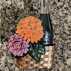 Bath And Body Works Decorative Flower Basket and Wine Bottle Wallflower